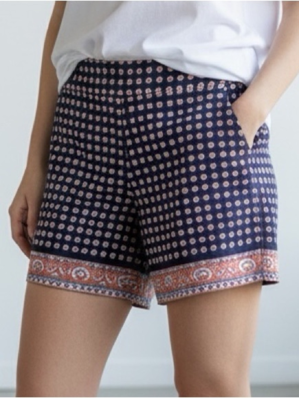 J. Crew Factory Navy and Red Chino City Fit Shorts - Size 2